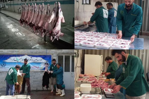 With god and cooperation and participation of donors of  Ashraf Al-Anbiya G charity, 40 sheep from donors were slaughtered during Qorban Eid in  12 august 2019